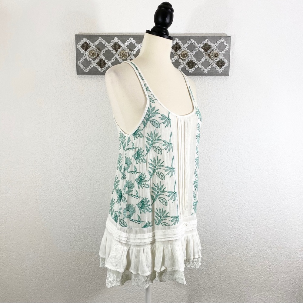 Anthro Lilka Gauzy Tank Top Boho Layered, Size M - Picture 5 of 10